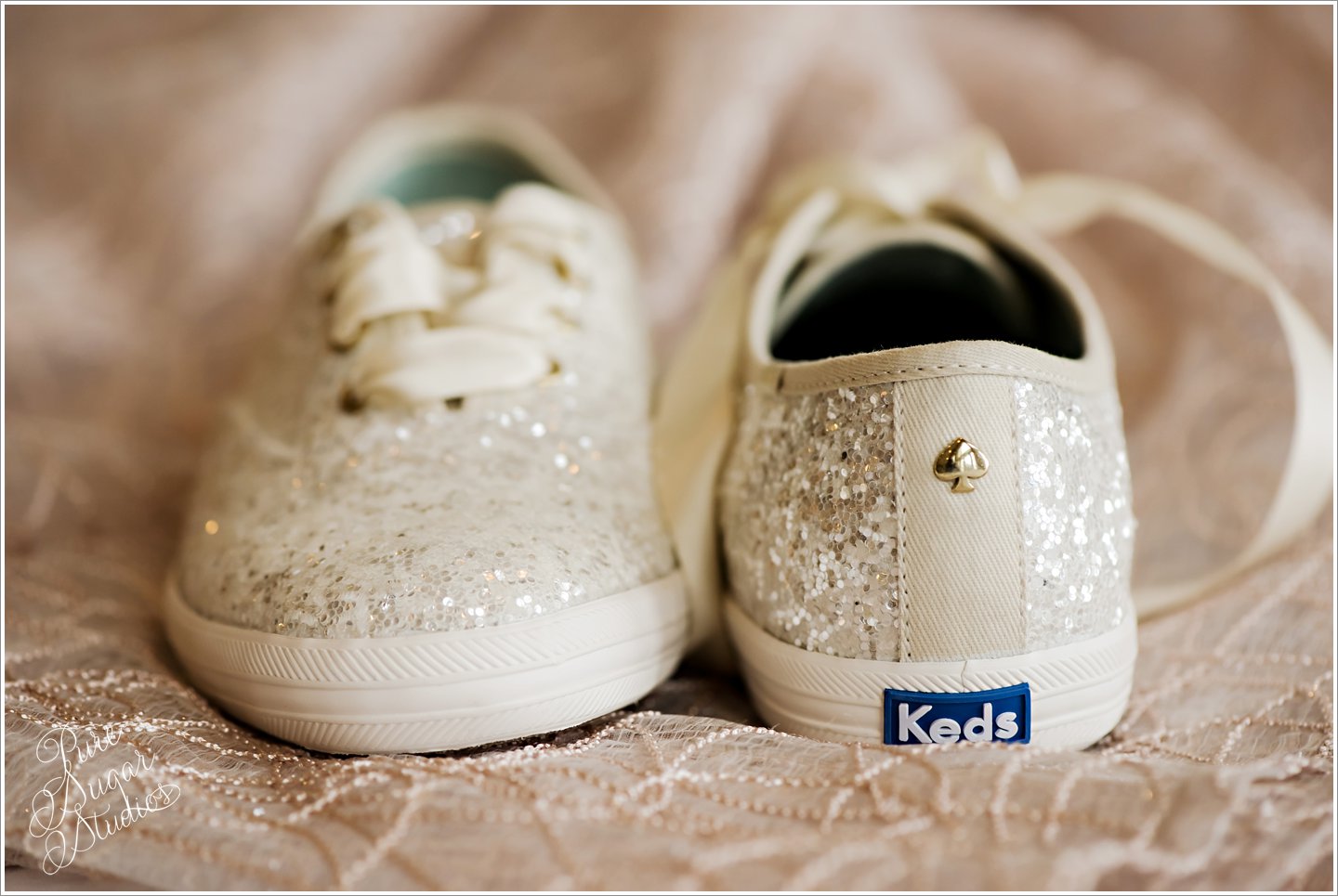 White sparkle Kate spade shoes at Timuquana Country Club Wedding