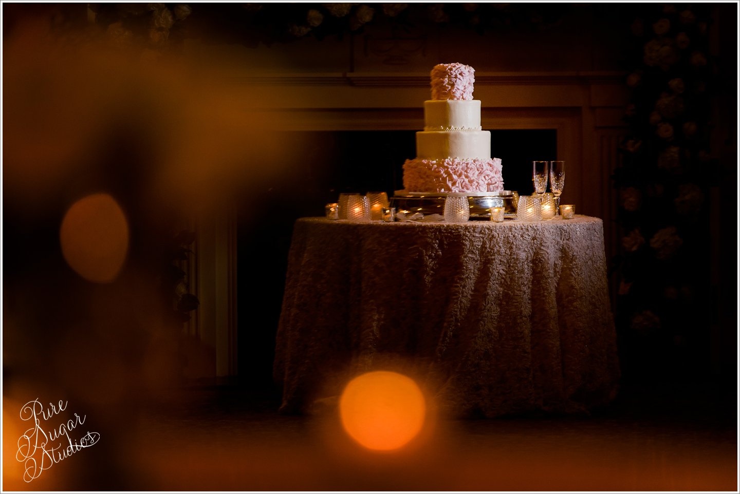 Classic Cakes wedding cake at a Timuquana Country Club Wedding done with blush cake table