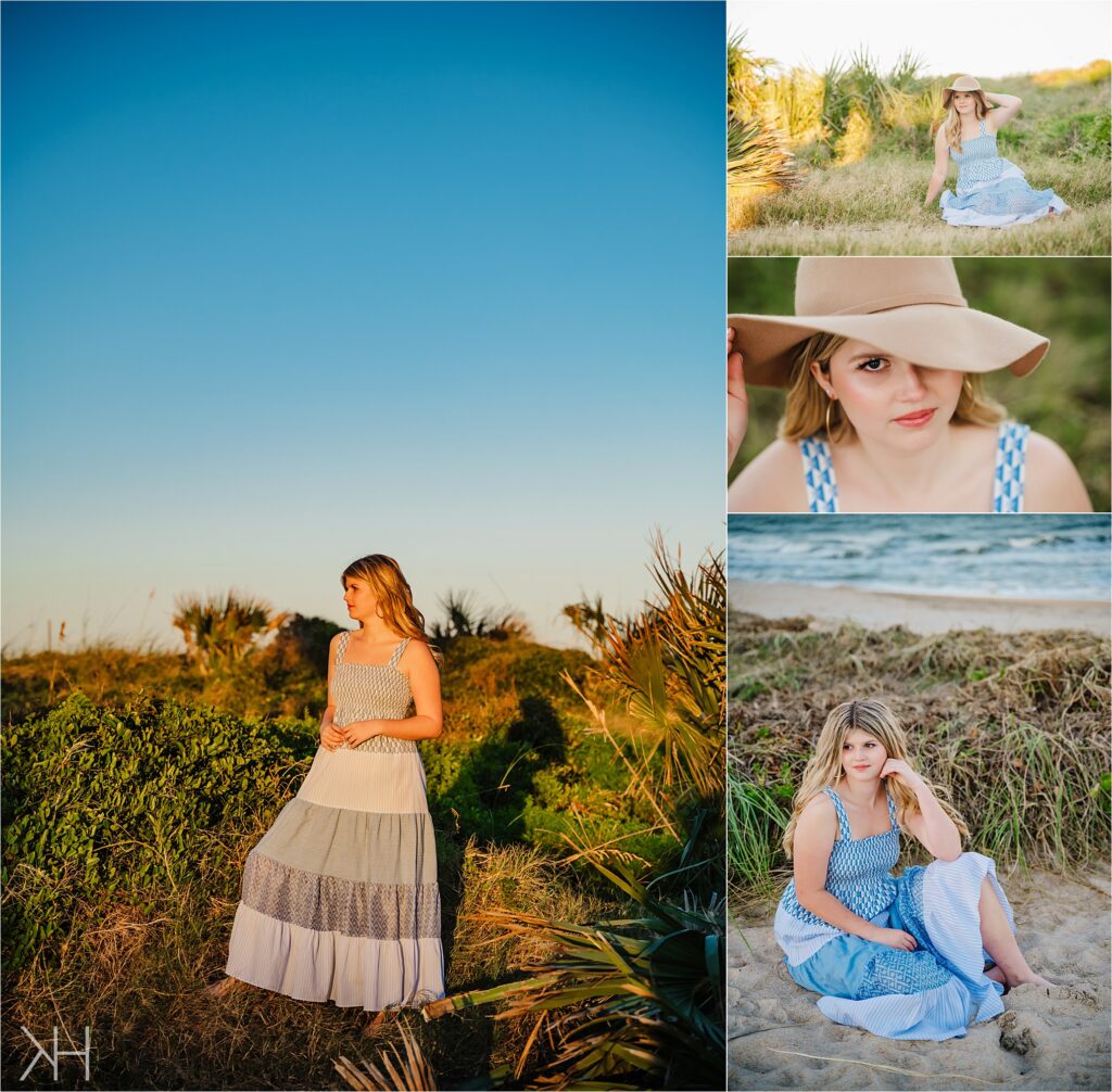 Fall Sunset Senior pictures at the beach in St. Augustine