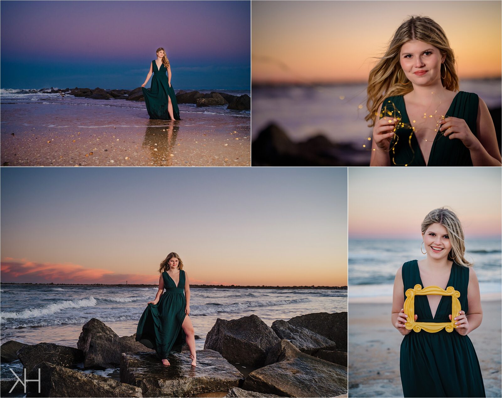 Fall Sunset Senior pictures at the beach