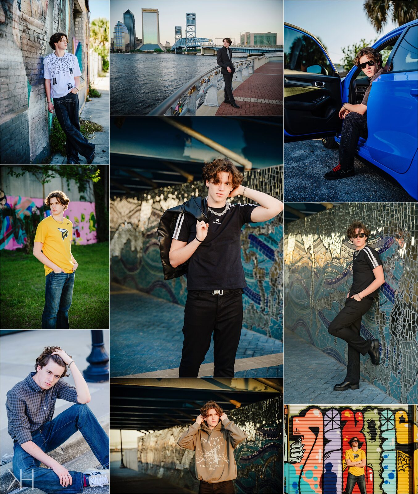 Urban guy senior photos in downtown Jacksonville.