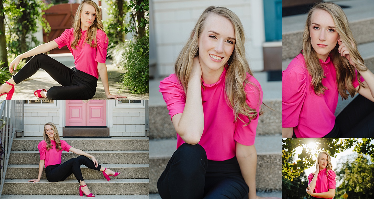 Senior girl in st augustine in pink and black