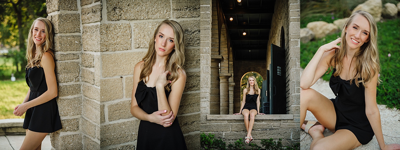 High school senior during fall photo session in St. Augustine