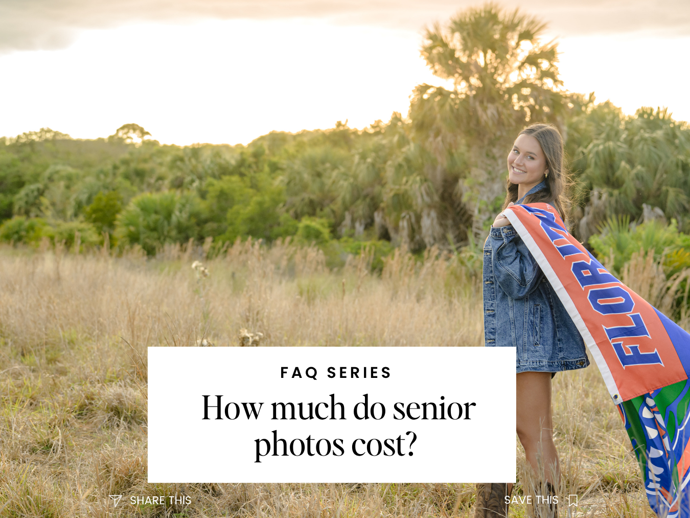 Jacksonville high school senior holding a Florida flag for a senior photography pricing guide